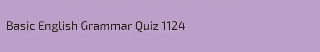Basic English Grammar Quiz 1124